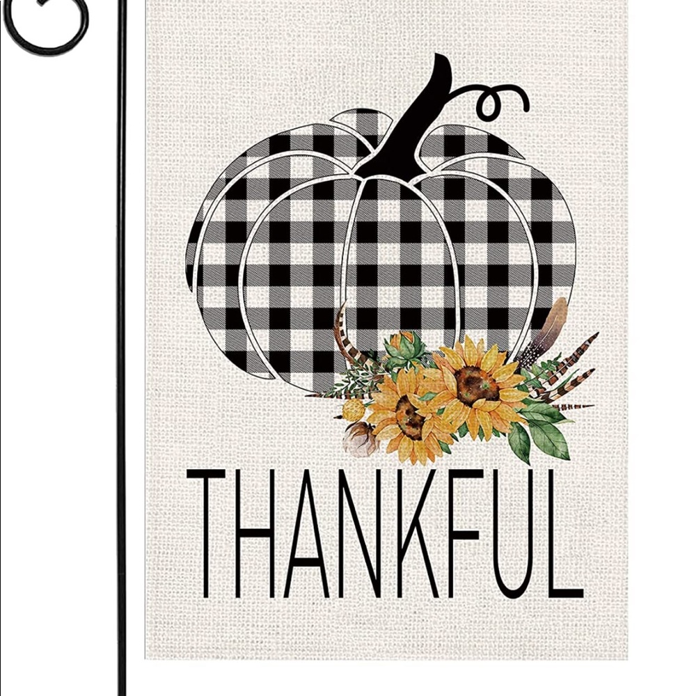 Thanksgiving Garden Flag, Autumn Sunflower Fall Flags 12x18 Double Sided